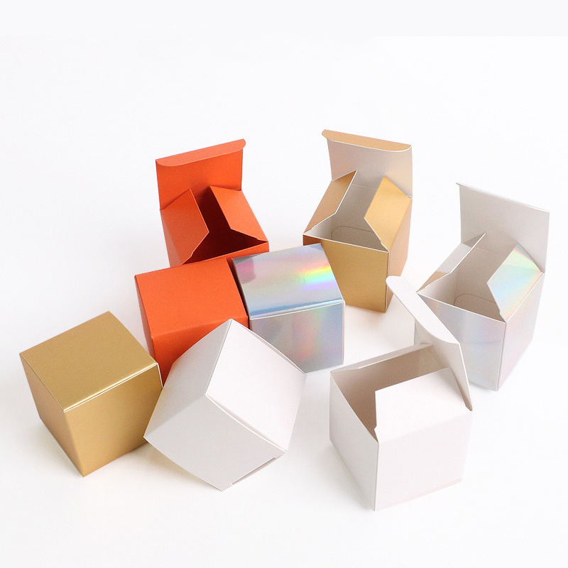 Candle Supplies For Business - 50 ชิ้น/ล็อต กล่องของขวัญพับได้ขนาดเล็ก กล่องกระดาษสำหรับเครื่องสำอาง เทียน ขนม