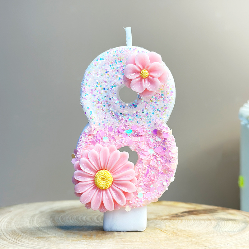 เทียนวันเกิดดิจิตอลรูปดอกไม้สี - Candle Supplies Amazon บทวิจารณ์และราคา