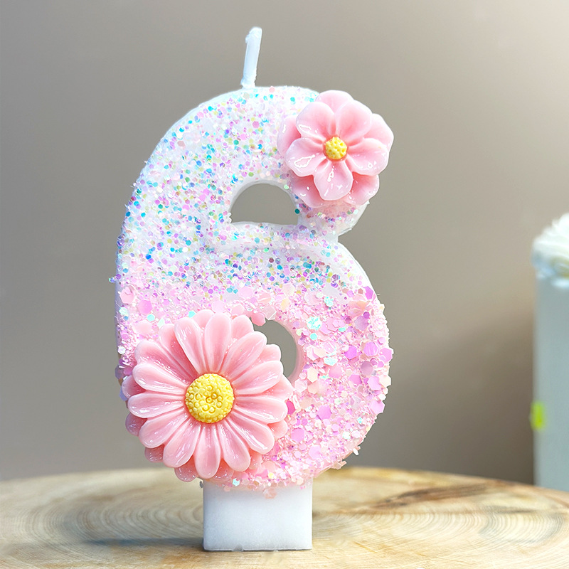 เทียนวันเกิดดิจิตอลรูปดอกไม้สี - Candle Supplies Amazon บทวิจารณ์และราคา